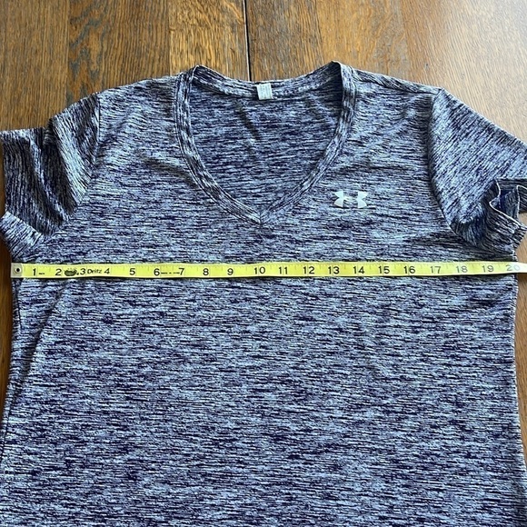 Under Armour V-neck Pullover Style 125-8568 Heather Gray Short Sleeves - Picture 7 of 11